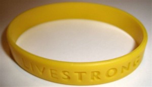 Livestrong writstband, which was sold to raise money for cancer research. Image: Sherool.