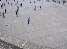 Jack Layton chalk condolences at City Hall; Image: Greg Robinson