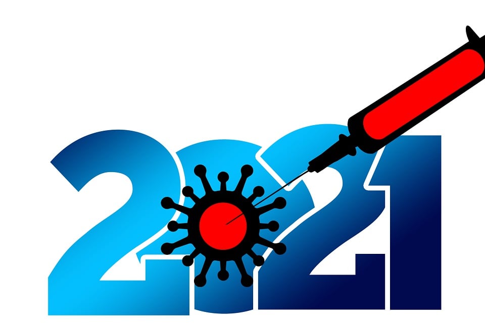 New Year, 2021, Syringe, Vaccine, Vaccination